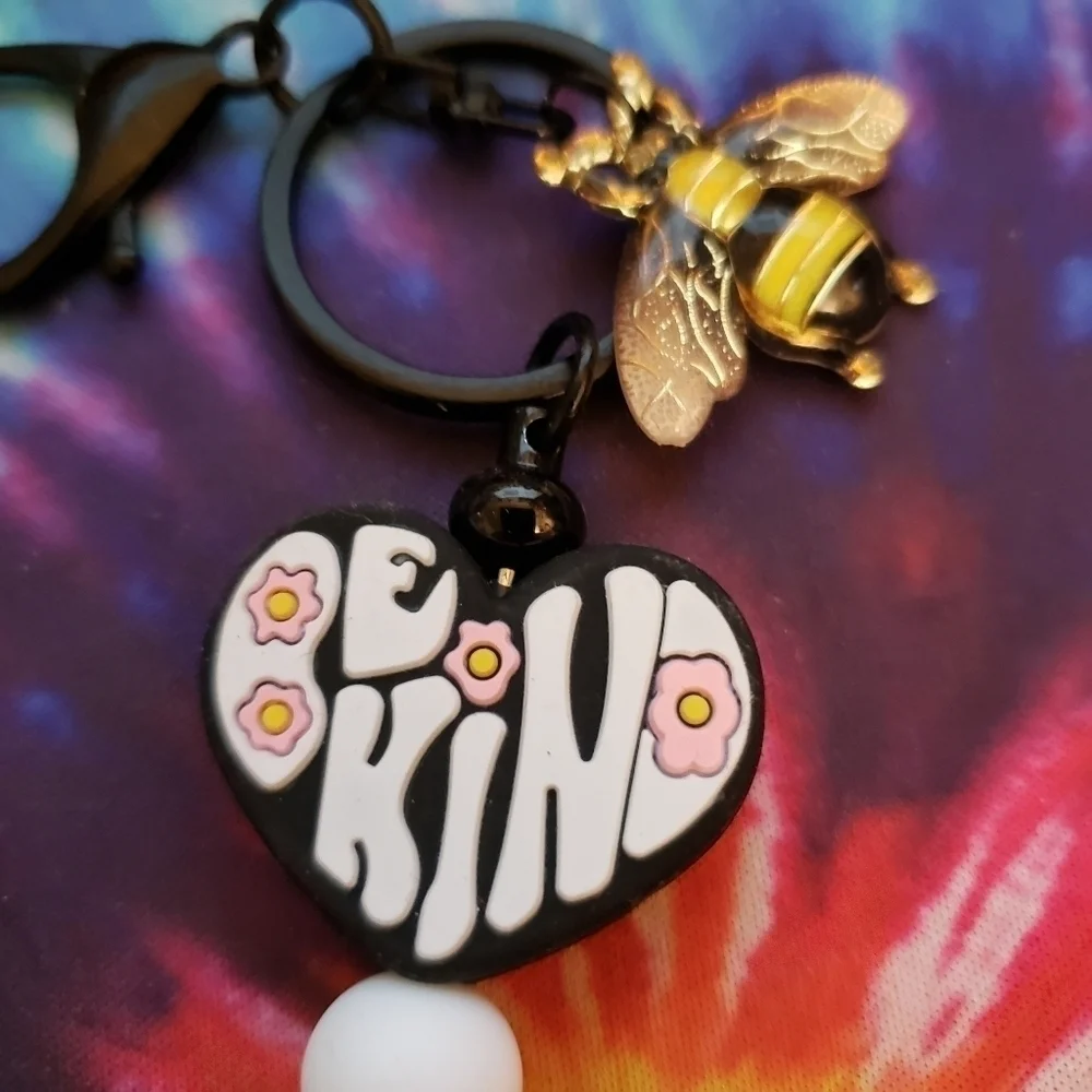 Hand Crafted Bumblebee Be Kind Keychain